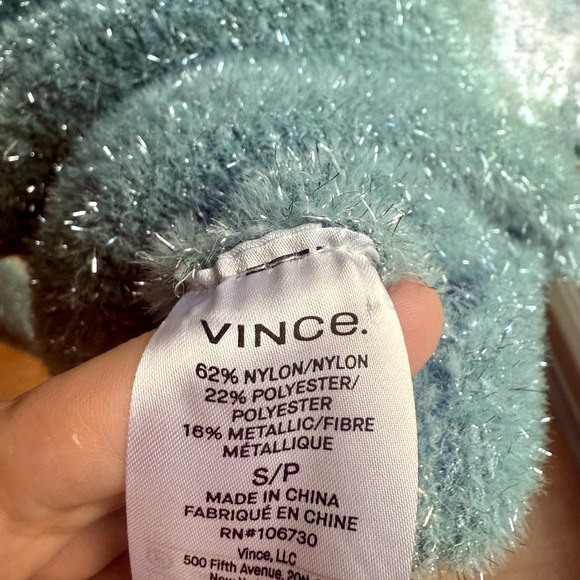 Vince Green Metallic Lurex Sweater - Picture 3 of 3